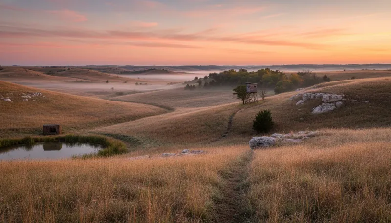 Kansas hunting country. Backdrop for the Hunting Hubs Kansas outfitter directory