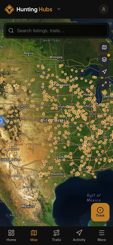The Hunting Hubs app directory map