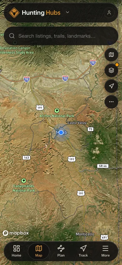 The Hunting Hubs app directory map