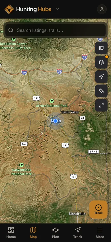 The Hunting Hubs app directory map