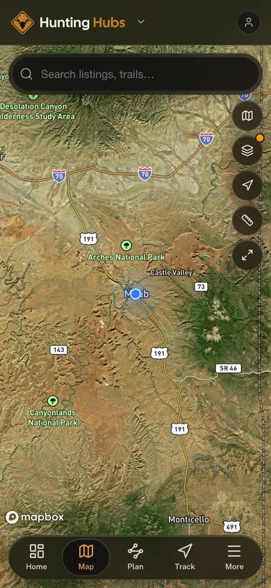The Hunting Hubs app directory map