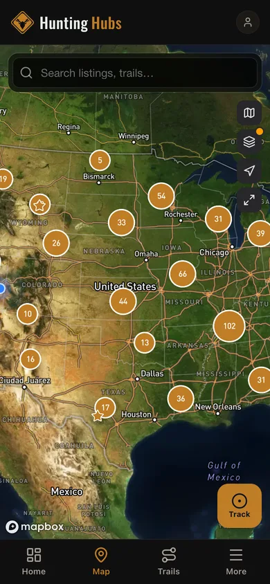 The Hunting Hubs app directory map