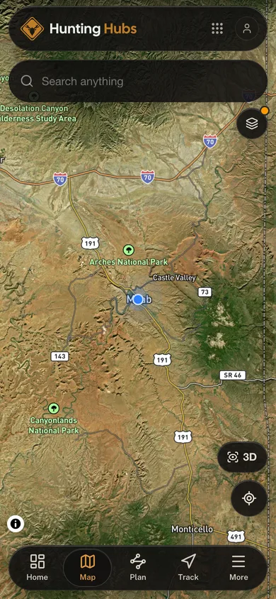 The Hunting Hubs app directory map