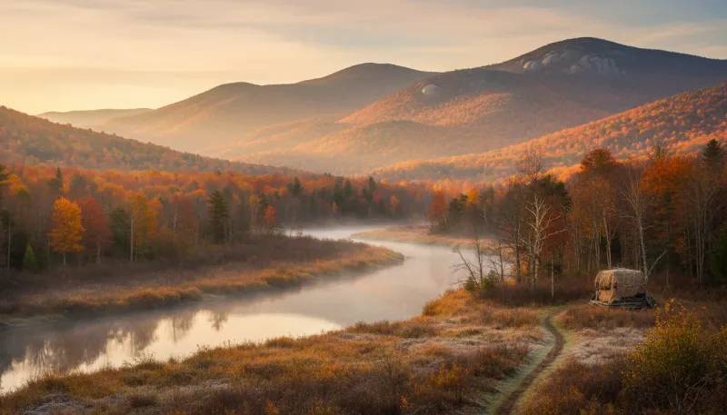 New Hampshire hunting country. Backdrop for the Hunting Hubs New Hampshire outfitter directory