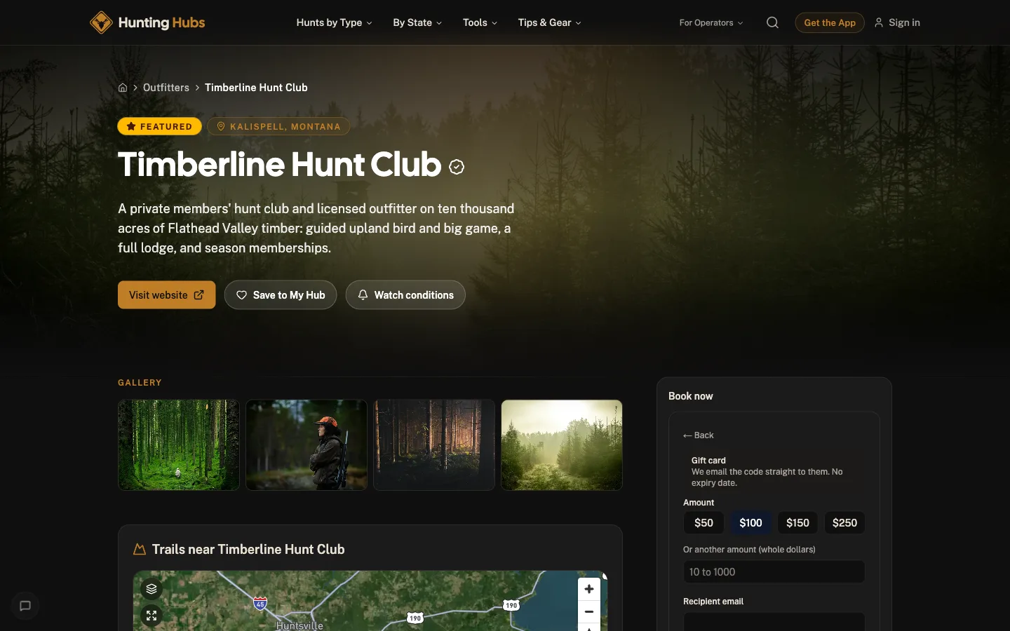 Promotions as a customer sees it on Hunting Hubs